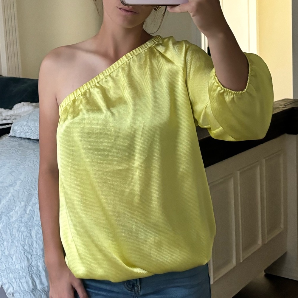 Yellow One-Shoulder Women's Top